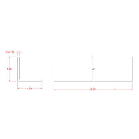 SteelWorks Weldable Aluminum Angle (1/8 in. x 1-1/2 in. x 3 ft.)