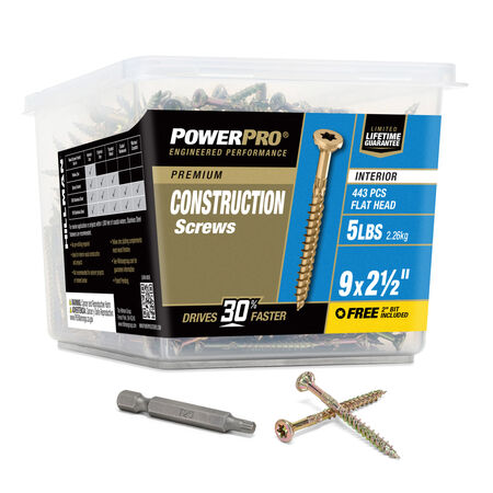 Power Pro Premium Interior Construction Screws (#9 x 2-1/2 in.) - 443 pc