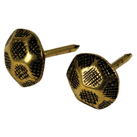 Hillman Furniture Nails - Antique Brass - Hammered Head - 25 pc