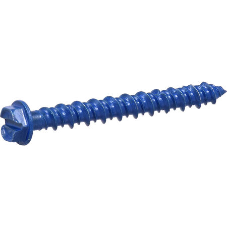Hillman Blue Slotted Hex Washer-Head Tapper Concrete Screw Anchor(3/16 in.x 1-3/4 in.)-100 pc
