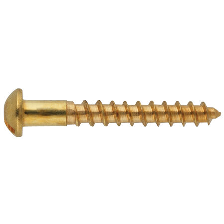 Hillman Round Slotted Solid Brass Wood Screws (#2 x 1/4 in.) - 60 pc
