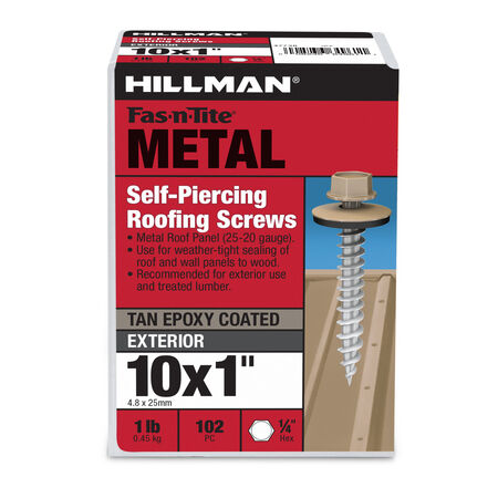 Hillman Tan Painted Self-Piercing Sheeter (#10 x 1 in.)