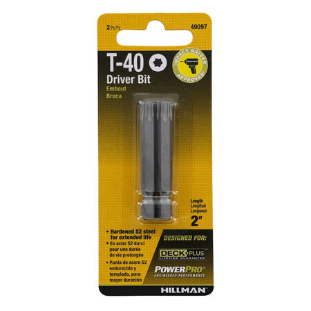 Hillman T40 Star Driver Bit (2 in.) - 2 pc