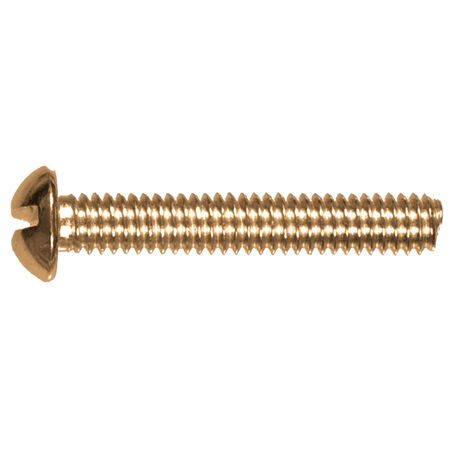 Hillman Slotted Round-Head Brass Machine Screws (1/4 in.-20 x 2 in.) - 10 pc