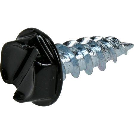 Hillman Black Slotted Hex Painted-Head Gutter Assembly Screws (#7 x 1/2 in.) - 1lb Box