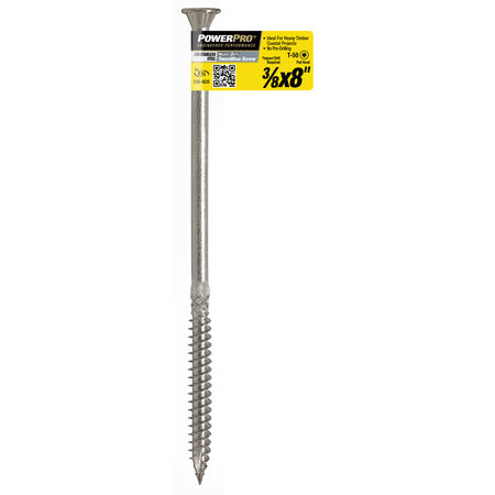 Power Pro 316SS Heavy Duty TimberWood Structural Screws (3/8 in. x 8 in.) - 1pc