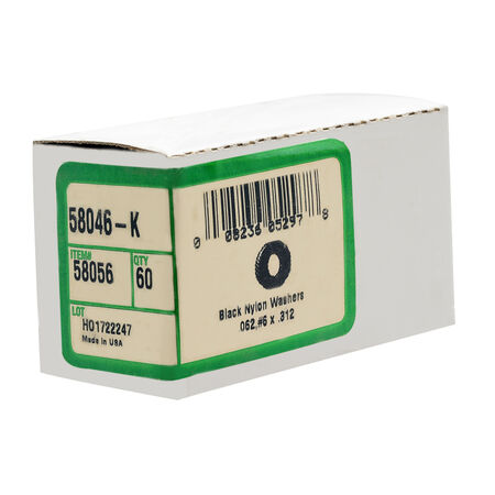 Hillman Black Nylon Flat Washers (#6 x 0.140 in. x 5/16 in.) - 60 pc