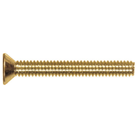 Hillman Slotted Flat-Head Brass Machine Screws (1/4 in.-20 x 3 in.) - 10 pc