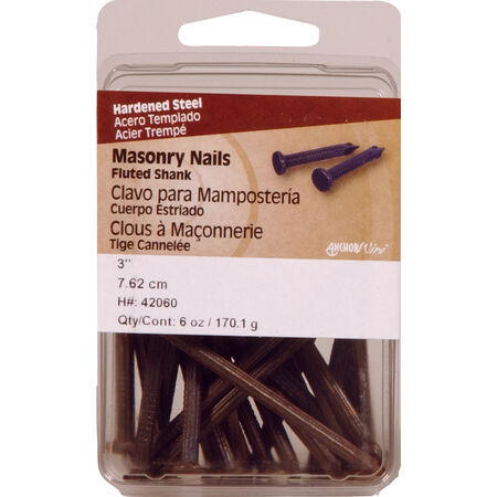 Anchor Wire Bright Fluted Masonry Nails (3 in.) - 6 oz.