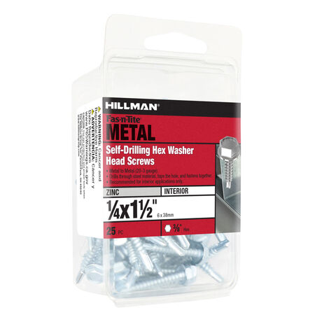 Hillman Zinc Hex Washer Head Self Drilling Screws (1/4 in.-14 x 1-1/2 in.)