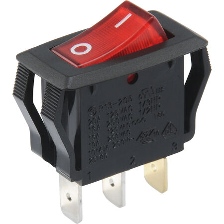 Hillman SPST Light Rocker Switch w/ Red Lens (20 Amp-125 Volt x 16 Amp-250 Volt)