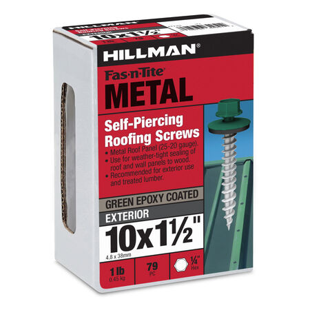 Hillman Green Painted Self-Piercing Sheeter (#10 x 1-1/2 in.)