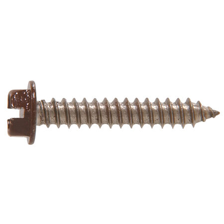 Hillman Brown Slotted Hex Washer-Head Stainless Sheet Metal Screws (#8 x 1/2 in.) - 25 pc