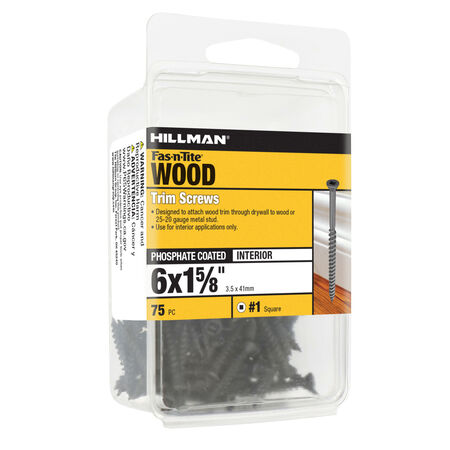 Hillman Square Drive Black Phosphate Trim Screws (#6 x 1-5/8 in.) - 75 pc