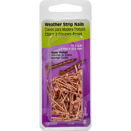 Anchor Wire Weather Strip Nails - Copper Plated (3/4 in. x 17GA) - 1.5 oz.