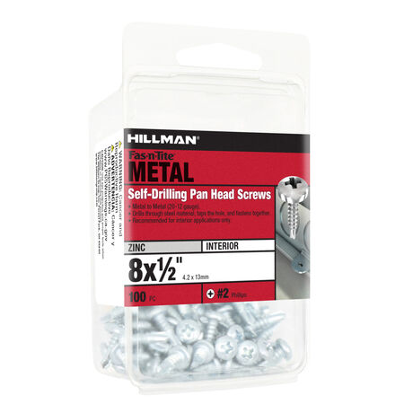 Hillman Zinc Pan Head Phillips Self Drilling Screws (#8 x 1/2 in.)