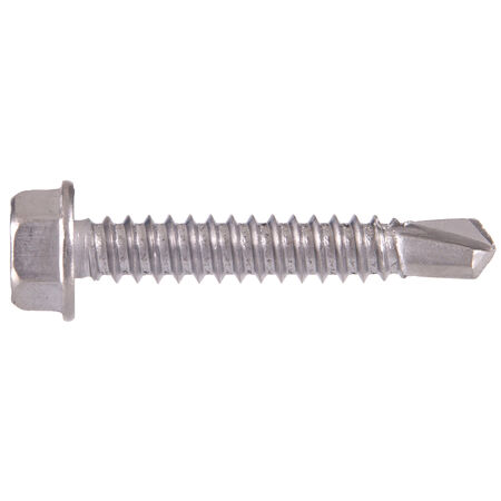 Hillman Stainless Hex Washer-Head Self-Drilling Screws (#10-24 x 1 in.) - 25 pc