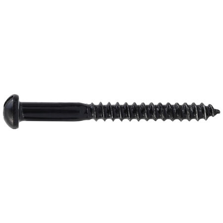 Hillman Slotted Round-Head Black Zinc Wood Screws (#4 x 1/2 in.)