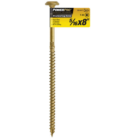 Power Pro Bronze Structural Lag Screws (5/16 in. x 8 in.) - 1 pc