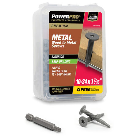 Power Pro Premium Star Drive Flat Sheet Metal Screws (#10-24 x 1-7/16 in.) - 68 pc