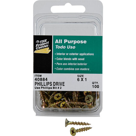 Hillman Bugle Head Phillips Interior Construction Wood Screws (#6 x 1 in.) - 100 pc