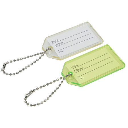 Hillman Plastic ID Tag with Chain 2 Pack
