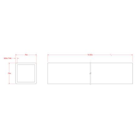 SteelWorks Weldable Hot-Rolled Steel Square Tube (3/4 in. x 6 ft.)
