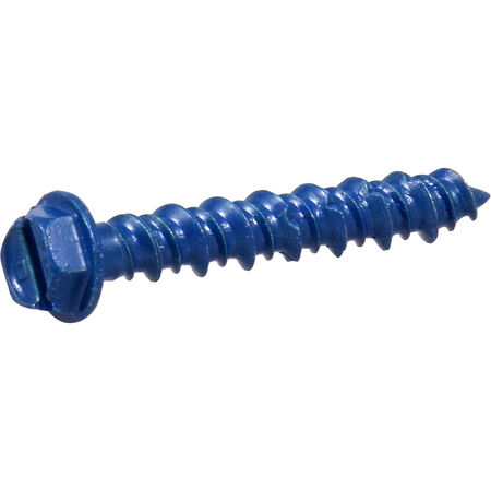 Hillman Blue Slotted Hex Washer-Head Tapper Concrete Screw Anchor(3/16 in. x 1-1/4 in.)-25 pc