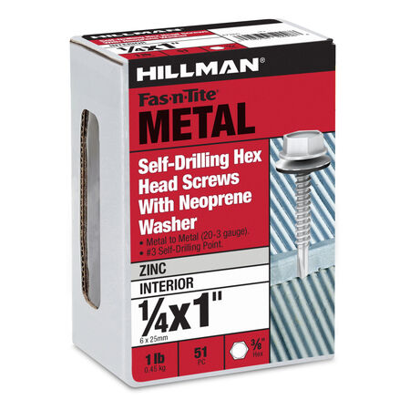 Hillman Washer Head Self Drilling Screws (1/4-14 x 1 in.)