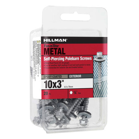 Hillman Self-Piercing Sheeter Screws (#10 x 3 in.) - 20 pc