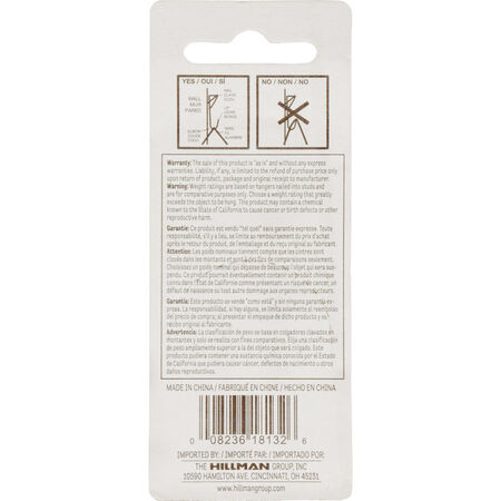 Hillman Conventional Picture Hangers Zinc 10lb 8 Pack