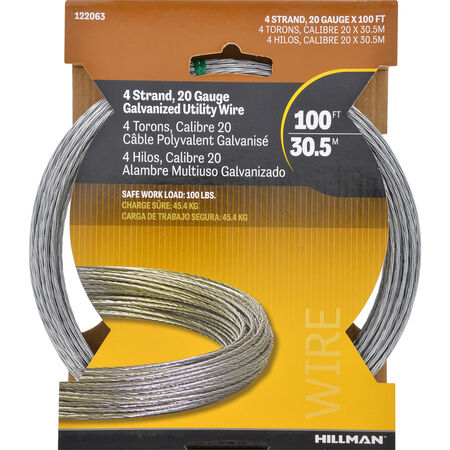 Hillman 4-Strand Wire Galvanized (#20 x 100 ft.) 100lb