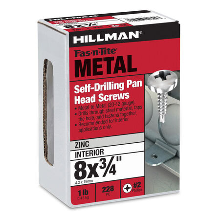 Hillman Zinc Pan Head Phillips Self Drilling Screws (#8-18 x 3/4 in.)