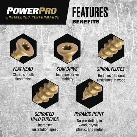 Power Pro ONE Flat Exterior Bronze Multi-Material Screws (#8 x 2 in.) - 126 pc