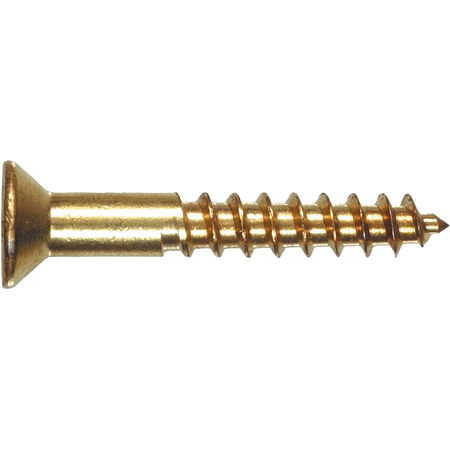 Hillman Flat Phillips Solid Brass Wood Screws (#9 x 1-1/4 in.) - 15 pc