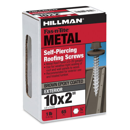 Hillman Brown Painted Self-Piercing Sheeter (#10 x 2 in.)