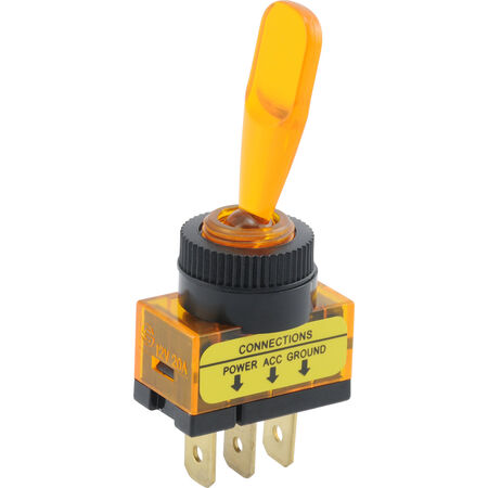 Hillman Amber Paddle SPST On-Off Lighted Toggle Switch (20 Amp) - 1 pc