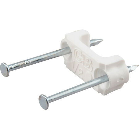 Hillman White Nail Wire Clip for 10-3 House Wire - 20 pc