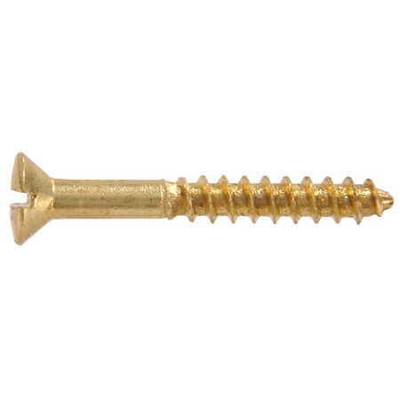 Hillman Slotted Oval Brass Wood Screws (#8 x 7/8 in.) - 30 pc