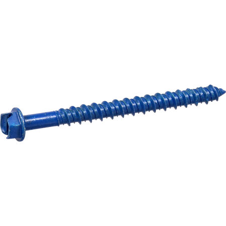 Hillman Blue Slotted Hex Washer-Head Tapper Concrete Screw Anchor (1/4 in. x 2-3/4 in.)-12 pc