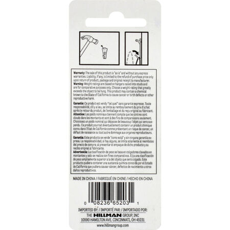 Hillman Professional Picture Hangers Brass 20lb 3 Pack