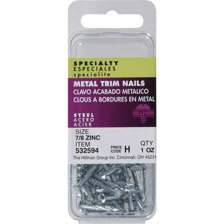 Hillman Trim Nails - Steel/Zinc Plated (7/8 in.) - 1 oz.