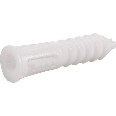 Hillman White Ribbed Plastic Anchor (#6-8-10 x 1 in.) - 100 pc