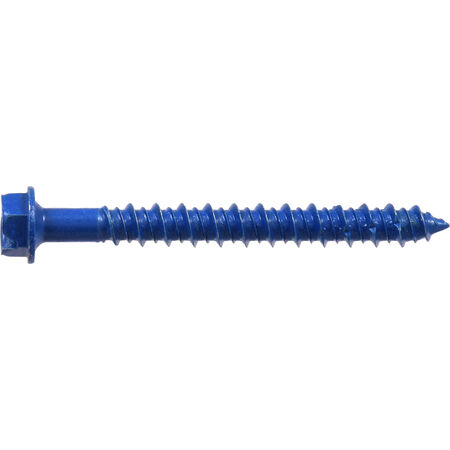 Hillman Blue Slotted Hex Washer-Head Tapper Concrete Screw Anchor(1/4 in. x 2-1/4 in.)-15 pc