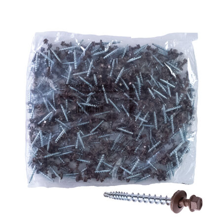 Power Pro Brown Self Drilling Metal-to-Wood Roofing Screws (#10 x 1-1/2 in.)-250 pc