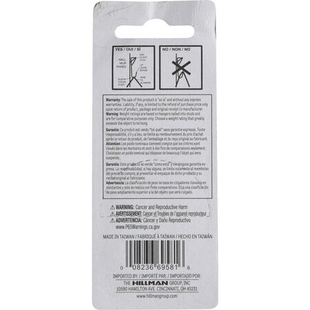 Hillman Conventional Picture Hangers Brass 10lb 8 Pack
