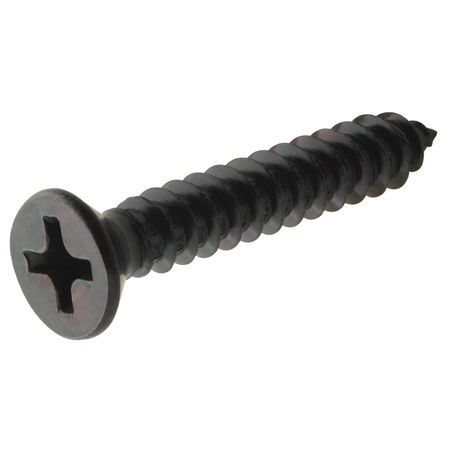 Hillman Phillips Flat Black Chromate Sheet Metal Screws (#6 x 1 in.) - 20 pc