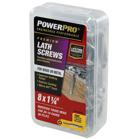 Power Pro Stainless Steel Truss-Head Lath Screws (#8 x 1-1/4 in.) - 1lb Box