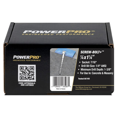 Hillman Screw-Bolt+ Anchor (1/4 in. x 1-1/4 in.) - 25 pc