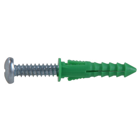 Hillman Green Ribbed Plastic Anchor Kit (#12-14-16 x 1-1/2 in.) - 101 pc
